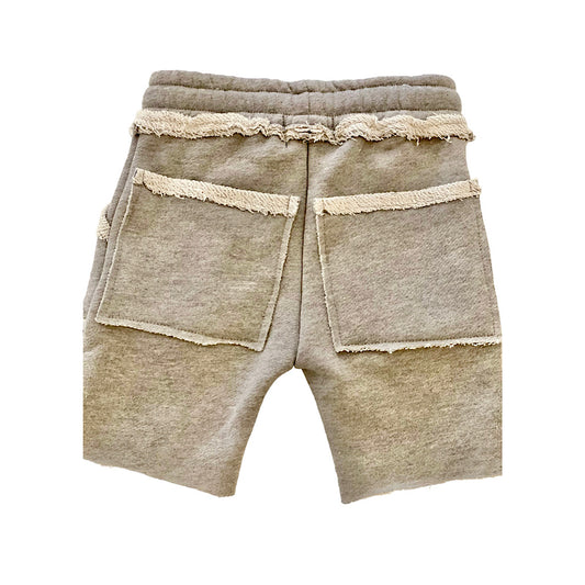 Raw French Terry Shorts - Heather Grey