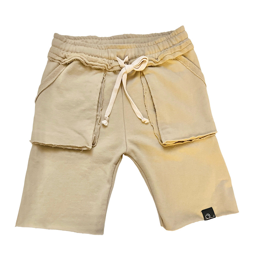 Raw French Terry Shorts - Khaki